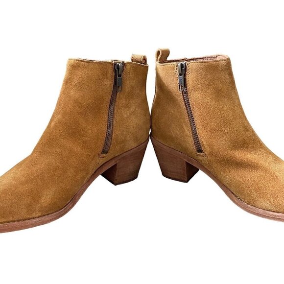 Frye Suede Alton Chelsea Boots Heels Brandy Brown Leather Women's Size 7 B - Picture 3 of 9